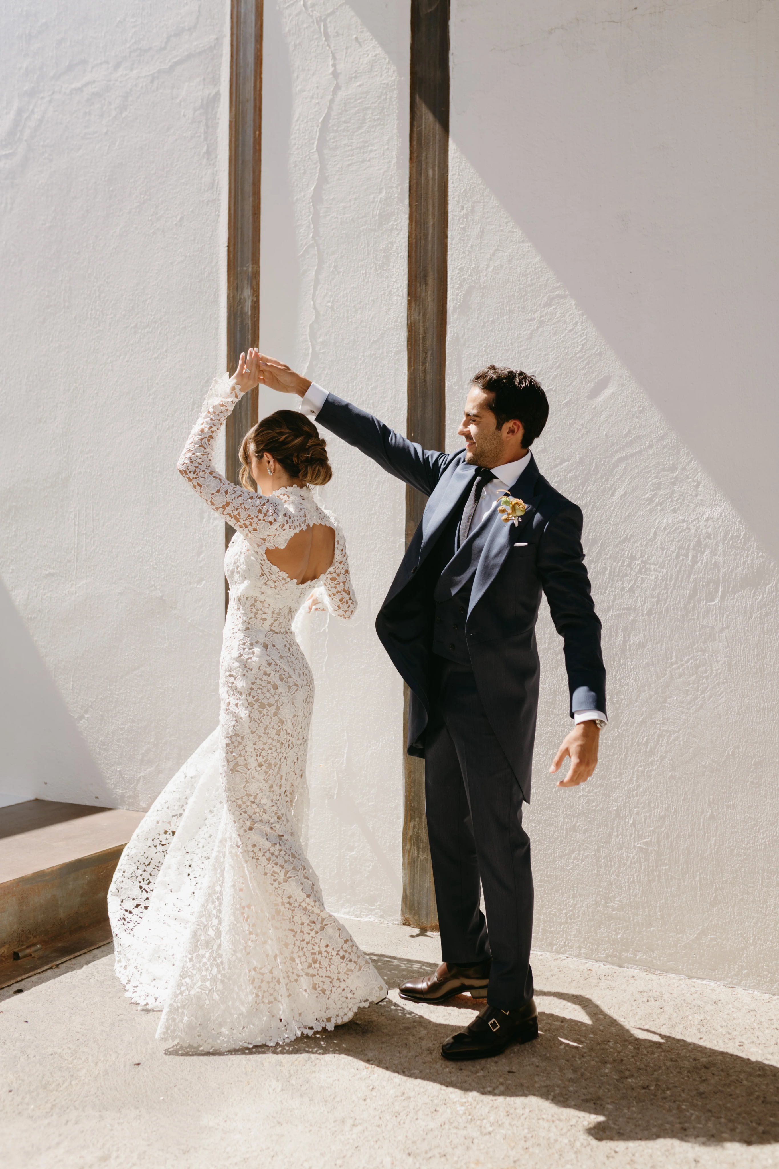 Couple dancing at their wedding